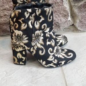 Bamboo black, gold & cream Namaste ankle boots 7